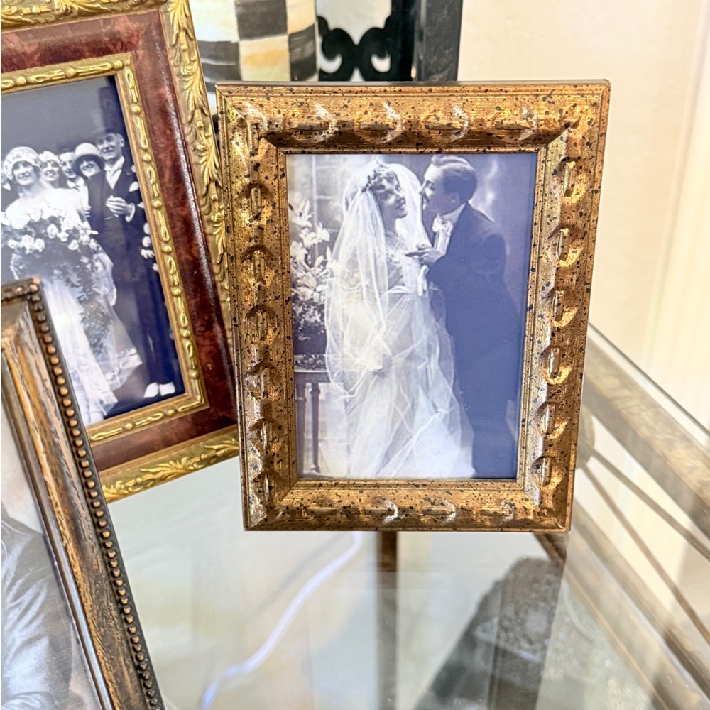 Vintage Gold and Bronze Ornate Picture Frame Set - Three Decorative Frames - Picture 12 of 16